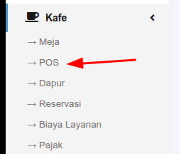 Masuk ke halaman POS dari menu Kafe